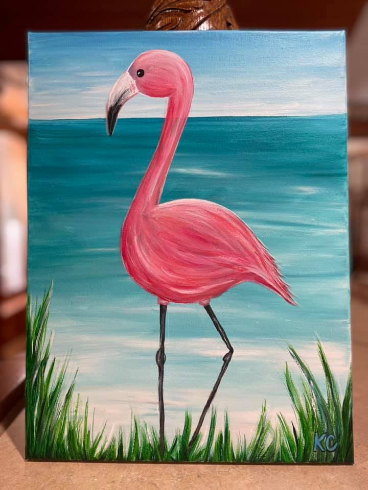 Virtual Painting Class Take Home Kit Flamingo Painting